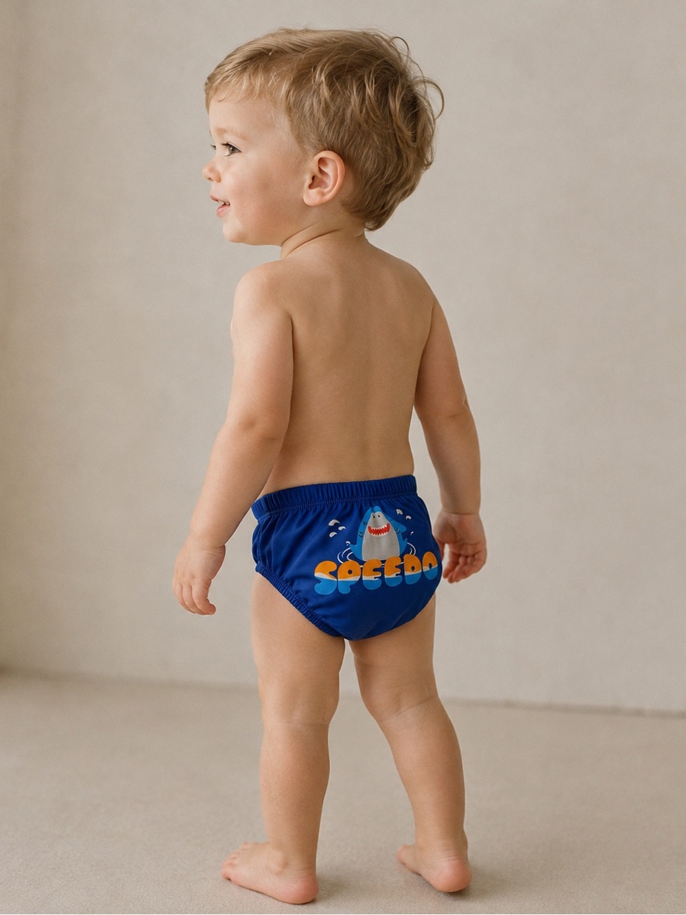 Speedo Blue Toddler Swim Diaper with Shark Graphic